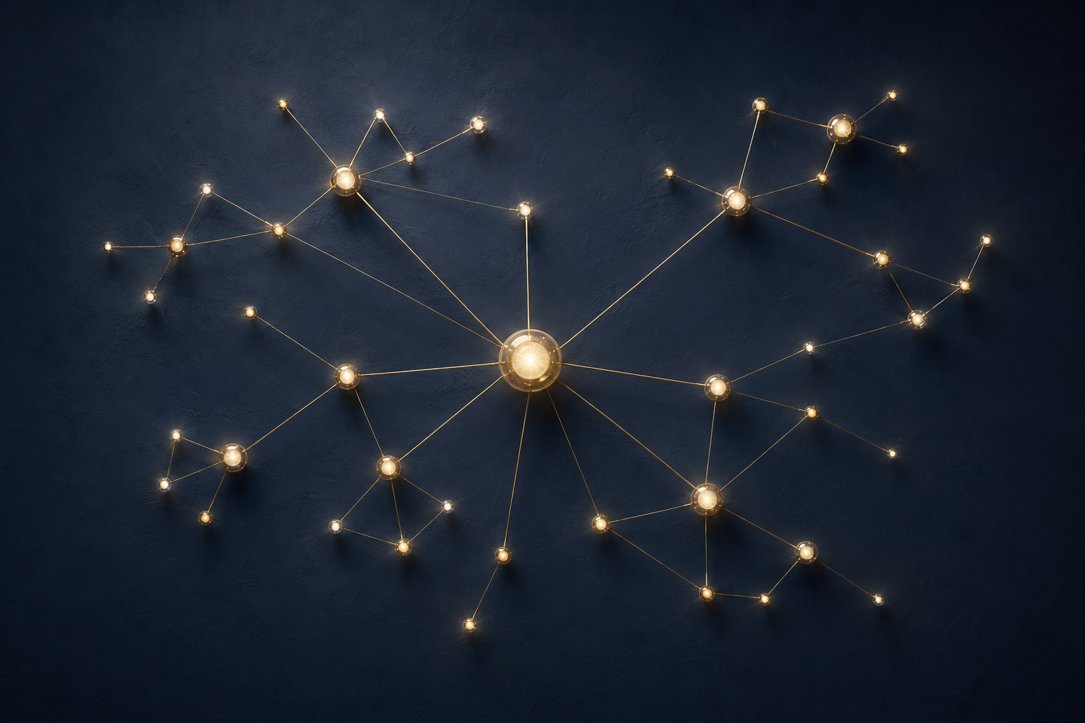Connected network representing a law firm clearly understood as an entity online