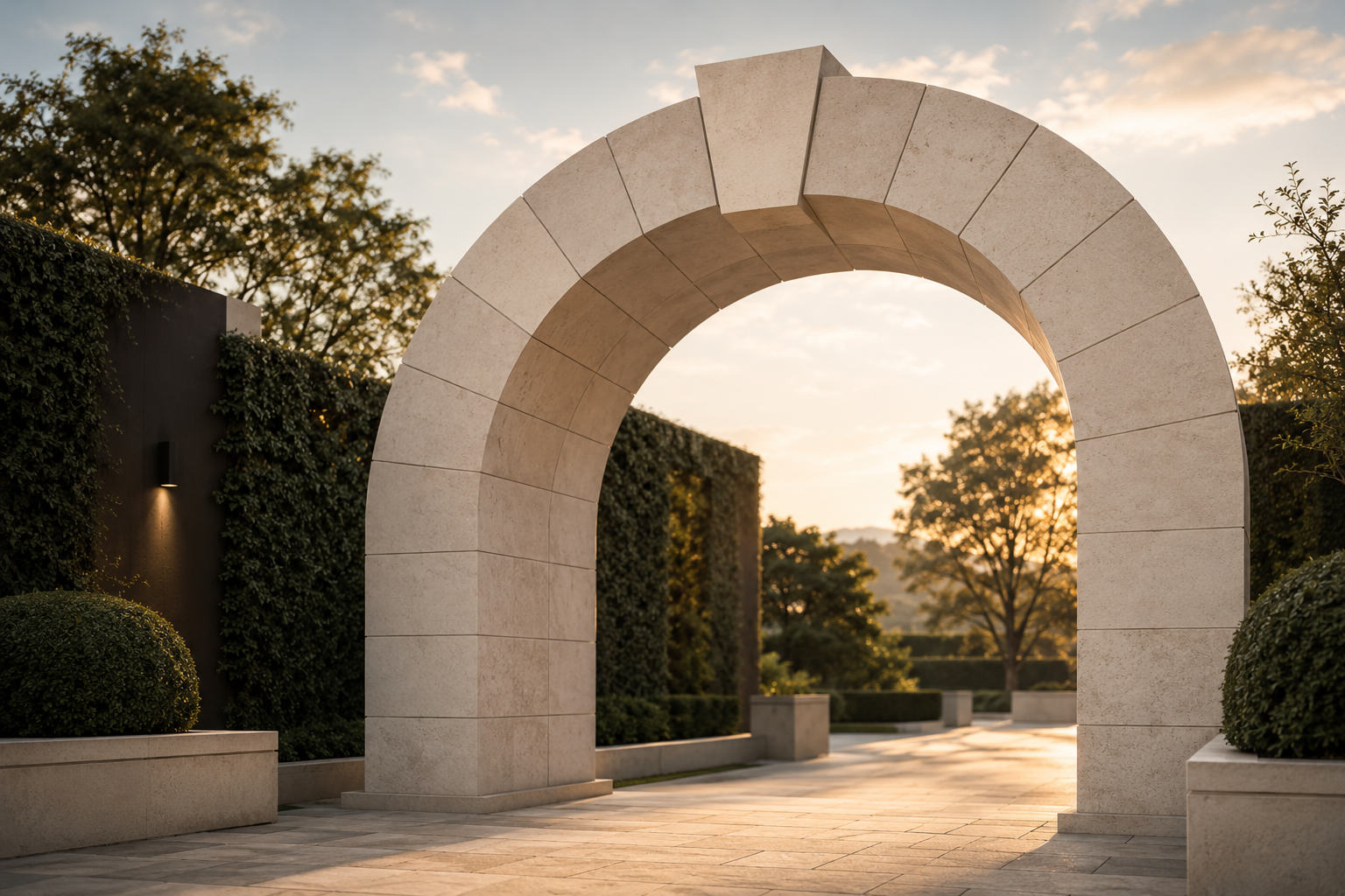 Keystone arch representing the trust signals supporting a law firm’s online presence