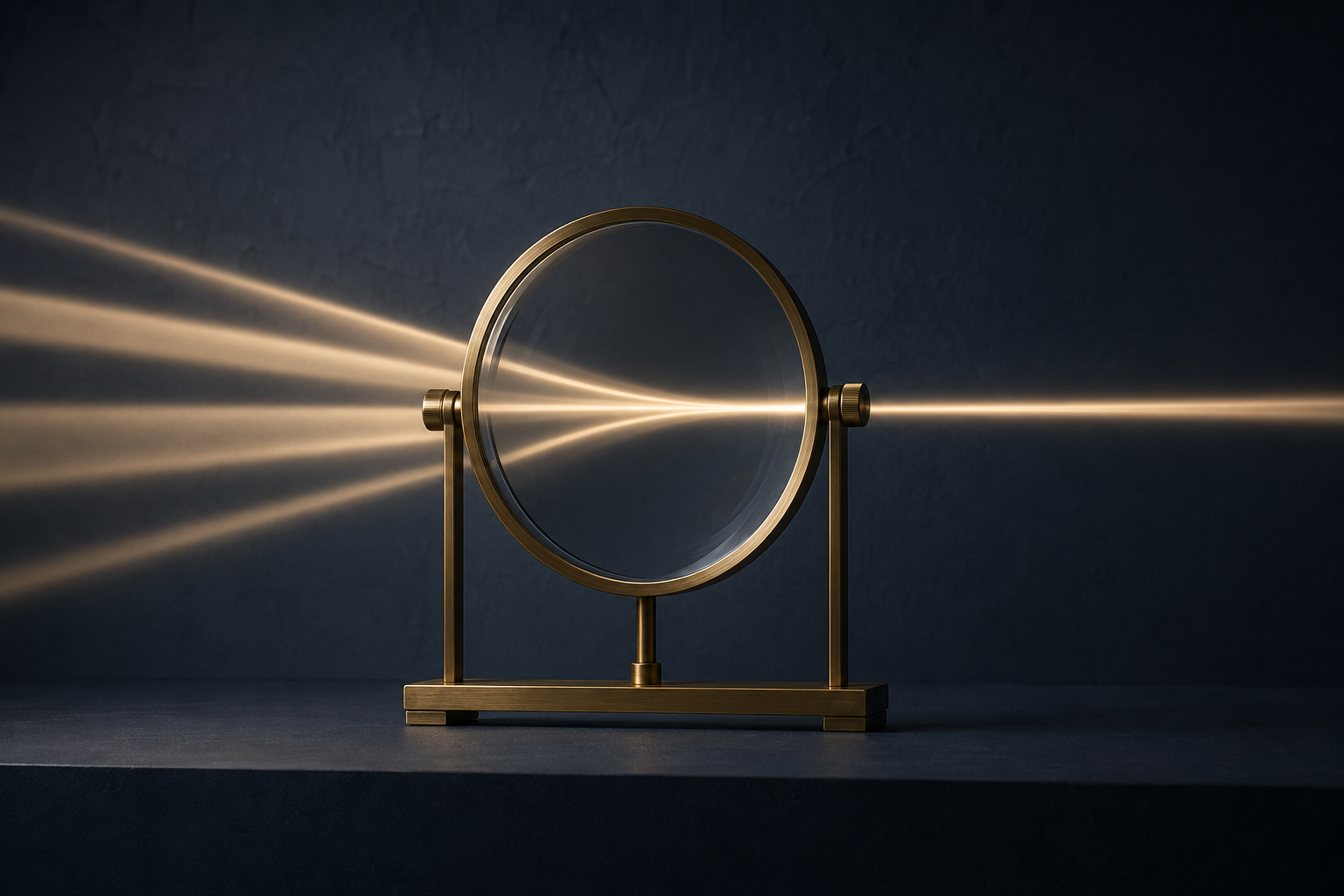 Lens focusing scattered light to represent clear law firm website messaging