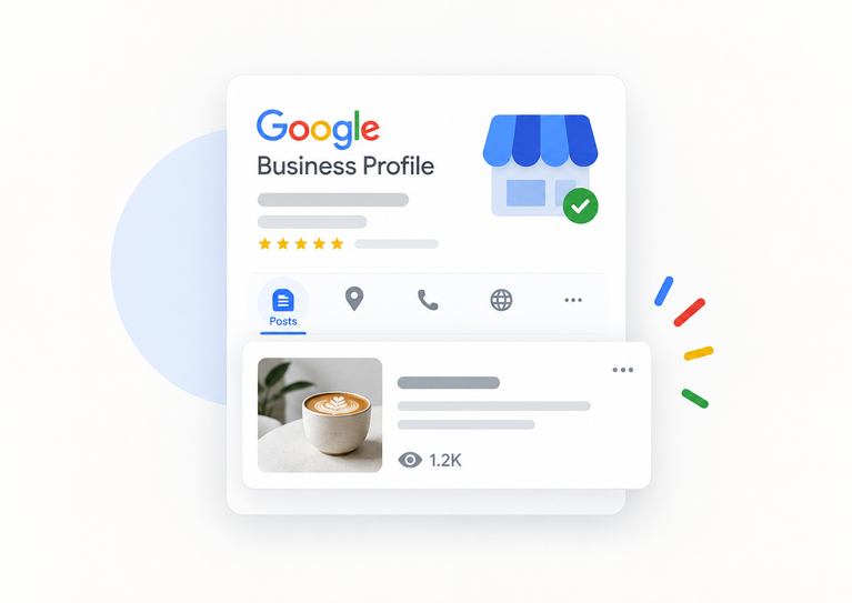 Google Business Profile post with a view count showing post visibility for law firms